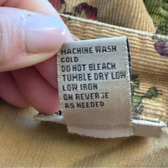 Vintage United Apparel Women Brown Floral Corduroy Shacket XL Rustic Cottagecore - Picture 6 of 9